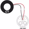 LED árammérő jelzőfény zöld 1-100A 230V AC d=22mm IP65