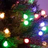 Xmas LED-es gömb fényfüzér, 8m/100db színes LED, állófényű, zöld vezeték, hálózati adapter, beltéri kivitel