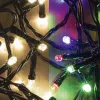 Xmas LED-es dual color fényfüzér, 7m / 100db melegfehér és színes LED, fekete vezeték, 5 fényprogram, kül- és beltéri