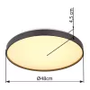 Mennyezeti lámpa fém fehér, akril opál, műanyag antracit matt, O: 480mm