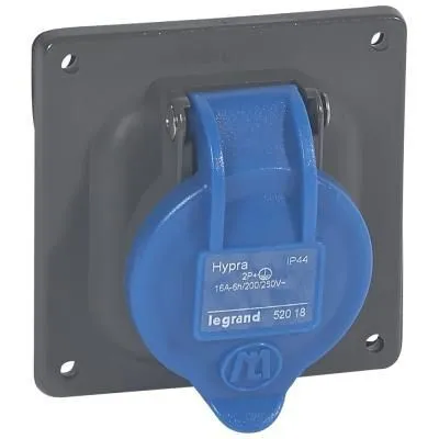 HYPRA DAFBEM-162k06 beépíthető aljzat IP44 műanyag IP44/55 230V 16A 2P+F