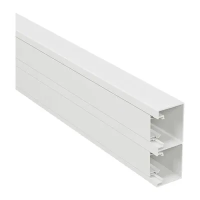 DLP csatorna 130x50mm, 45-ös szerelvényhez, fehér merev fedéllel