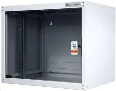 EVOLINE 19 fali SZ. 7U 600x 405x450 hálózati RACK szekrény üveg ajtós