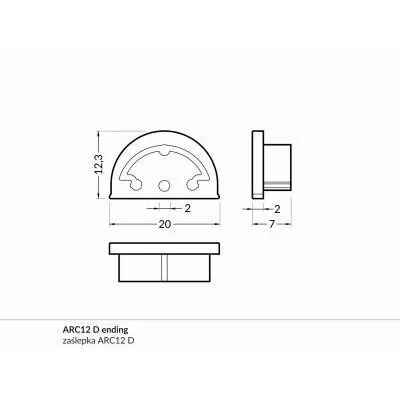 LED profil végzáró D fehér ARC12