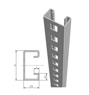 Szerelőprofil 41X21X1,5mm  3m SIMA  horganyzott