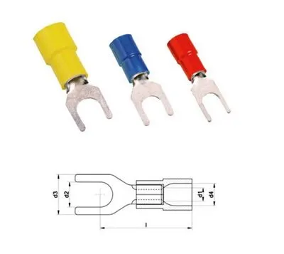 Szigetelt lemezsaru villás 10mm2 DIN462374 ICIQ 10-6G PIROS