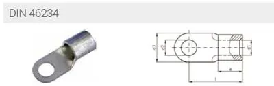 Szemes saru 10mm2 D5mm lemezsaru szemes DIN46234 10mm2 M5