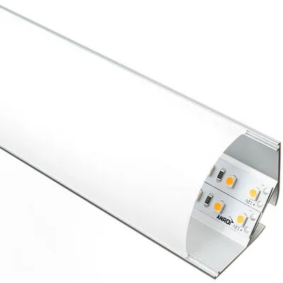 LED sarok profilsín opál fedéllel ALP-016R ezüst 2m/szál