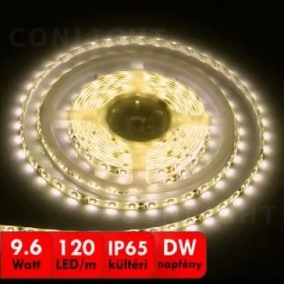 LED SZALAG 120LED IP65 4000K 540lm 9,6W/m SMD 3528 4000-4500K