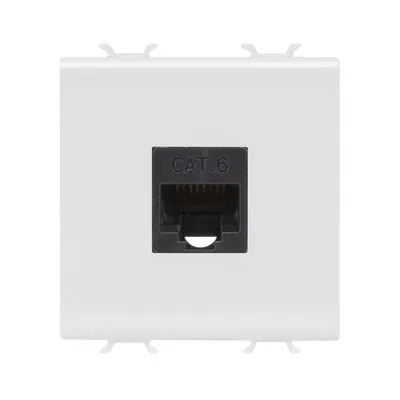 Ethernet csatlakozó aljzat - RJ45 CAT. 6 UTP 2 modulos fényes fehér CHORUSMART