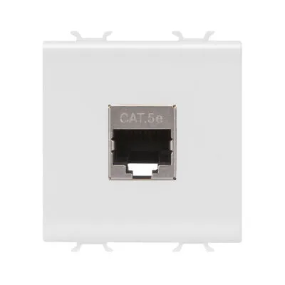 ETHERNET CSATLAKOZÓ ALJZAT - RJ45 - CAT. 5e - FTP - 2 MODULOS - FÉNYES FEHÉR - CHORUSMART