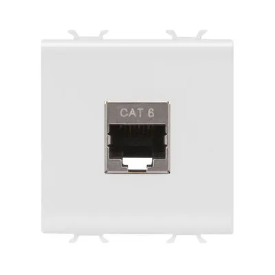 Ethernet csatlakozó aljzat RJ45 CAT6 - FTP 2 modulos - fényes fehér - CHORUSMART