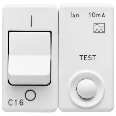 Kombinált védőkapcsoló 1P+N C16A 10mA 3kA 2 modul széles fehér System