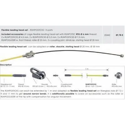 BEHUZÓRÚD RUNPOSTICKS @ Flexibilis vezető fej készlet