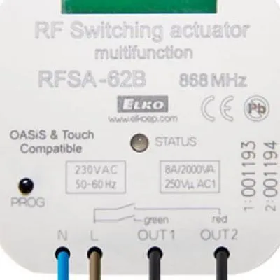 RF 2csat.kapcsoló.aktor 8A 2N0 multifunkciós