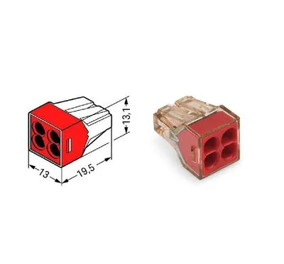 Vezeték összekötő 4X1,5-4mm2 tömör vezetékhez