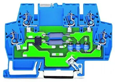 Túlfeszültség levezetékesető modul 24V/DC W=6mm, 2,5mm2, DIN-sínre, szürke