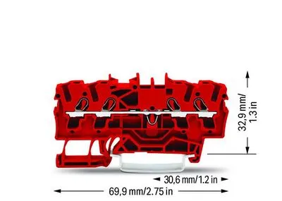 WAGO 4 vezetékes átmenő kapocs 0,25-2,5/4/mm2 piros