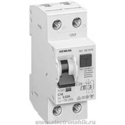 SIEMENS 5SU1353-1KK06 ÁRAMV.+KISMEG. 2P 6A 30mA + 1+N 6A