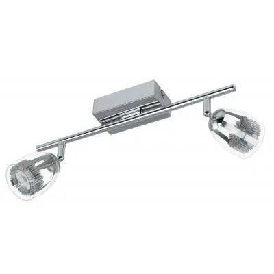 PECERO LED-es fali 2x6W króm/átlátszó@