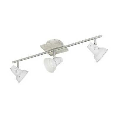 LED-es fali/mennyezeti GU10 3x3,3W@ matt/antik fehér FILIPINA