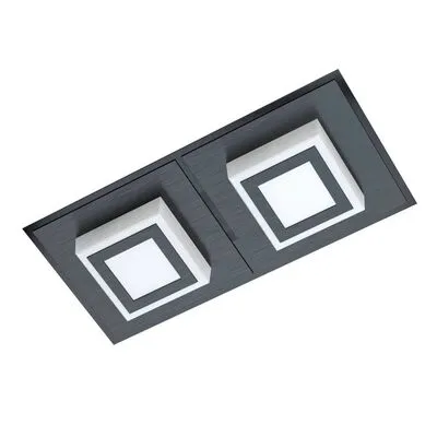 LED fali/mennyezeti 2x3,3W680lm fekete MASIA