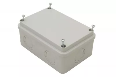 Kötődoboz 80x120x50mm IP54 világosszürke teli fedéllel