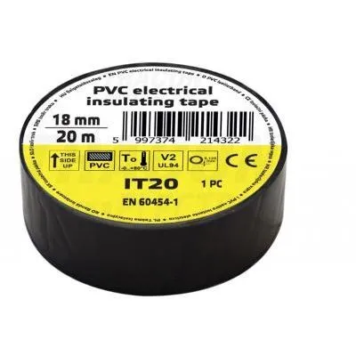 Szigetelőszalag 20x18mm fekete pvc