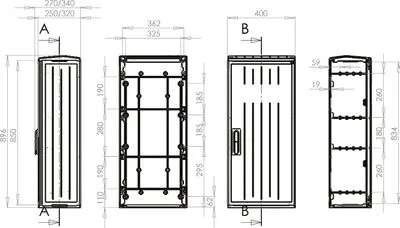 PVT-K-L 40x88/25 ÜRES SZEKRÉNY KÜLT.