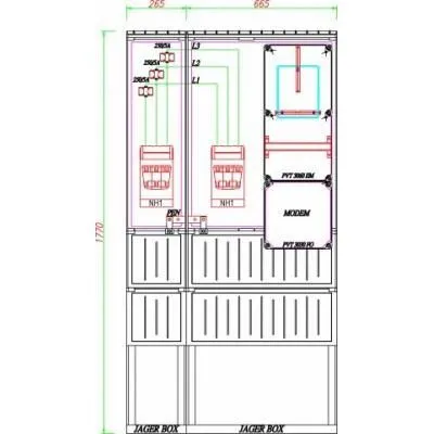 PVT-K-L 250ST 200/5 ÁV kültéri szekrény