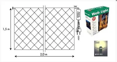 LED HÁLÓ 24V 156 LED 24V 250x150cm 156 LED WW