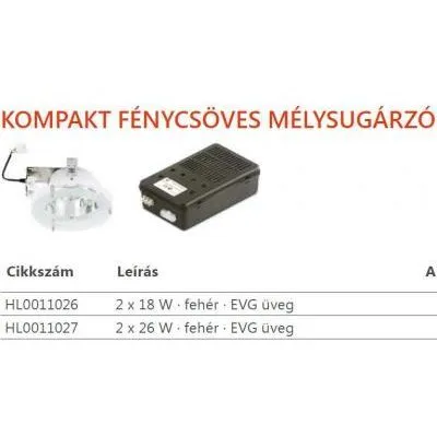 Mélysugárzó 2*18W ewvg fh+üveglap MLX al2402.01 2x18W EVG