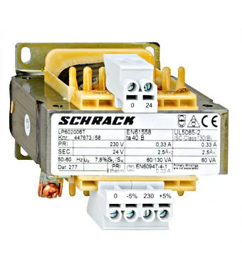 Vezérlő trafó 63VA 230//24V 1F. SCHRACK