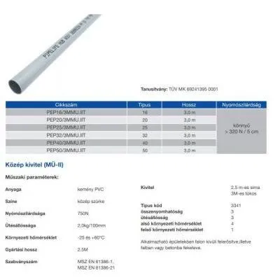 MÜ-II TOKOS 16mm VÉDŐCSŐ 111m/KÖTEG! 111m/köt.