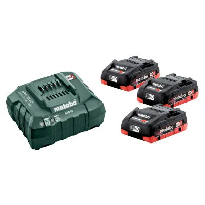 METABO akku alapkészlet@ 3 db LiHD 18V/4,0Ah; ASC 30-36V töltő