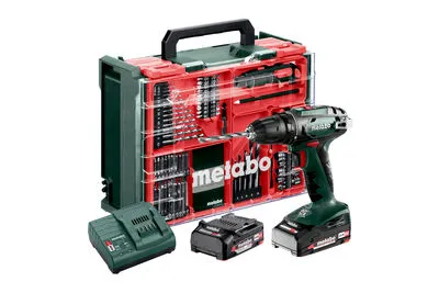 METABO BS 18 fúró-csavarozó szett @ mobil műhely 18V 2x2Ah töltő SC30 +táska