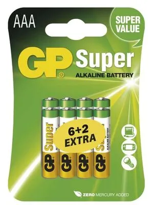 GP elem AAA super alkáli lr03 8b/bl gp super alkáli elem AAA 6+2 bliszt