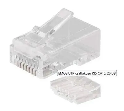 RJ45 csatlakozó UTP CAT6 tömör vezeték