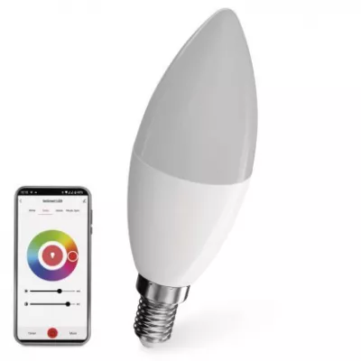 GOSMART LED izzó E14 gyertya 4,8W 470lm RGB, dimmelhető, wifi