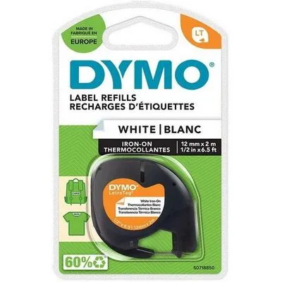 DYMO LETRATAG 12mmx4m FK/FH VASALHAT LetraTag 12mm x 2m,feh.-fekVASALHATÓ