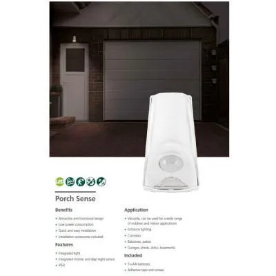 LED lámpatest porch sense@ pir & light 3xAA elemes 4000K