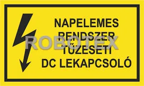 Öntap.matrica napel.DC tűzeset kap. napelemes DC tűzeseti lekapcsoló