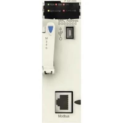 Processzor modul M340, max 512 diszkrét+128 analóg I/O, modbus