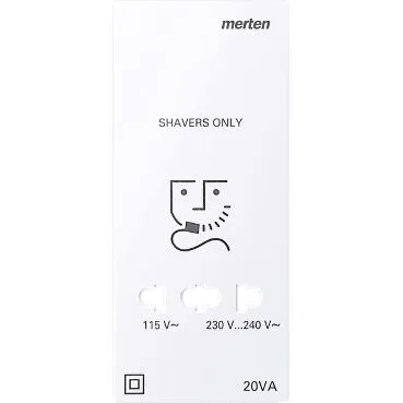 Central plate for shaver socket, lotus white, glossy, system des