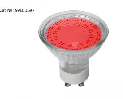 LED GU10 3W piros LED SMD2835 3W GU10 230V 3000K