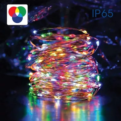 LED FÉNYVÜZÉR 10m RGB+TÁVIR. IP65 @