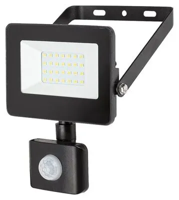 FLOOD reflektor LED 20W fekete+szenzor@ IP44 4000K