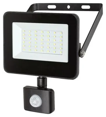 FLOOD reflektor LED 30W fekete+szenzor@ IP44 4000K