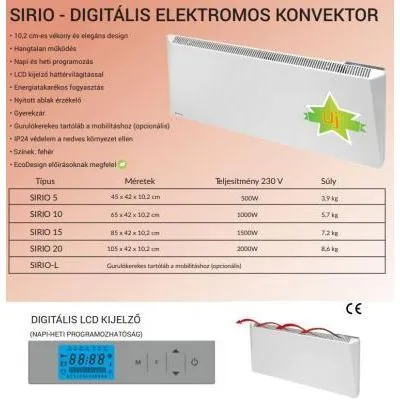 Elektromos konv. Digit. 2KW IP54@