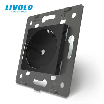 LIVOLO fekete dugalj 2P+F 16A 250V